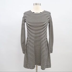 Madewell Hi-Line Striped Fit and Flare dress